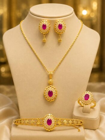 Gold Plated Real Stone Set
