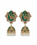 Green and Gold Jhumka Earrings