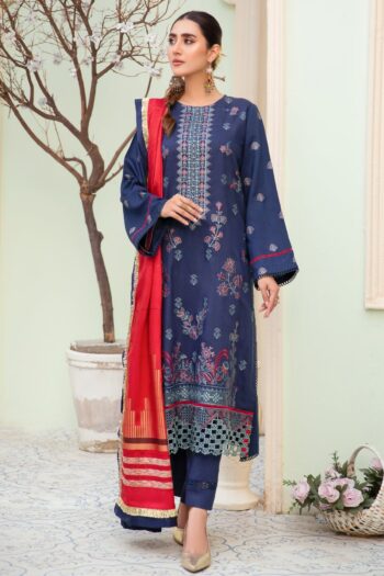 Imroz I-18 : Embroidered Viscose 3PC