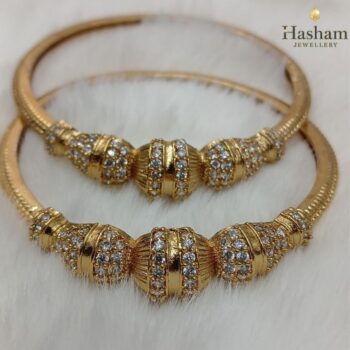 Luxury Gold Stone-Studded Bangles Set