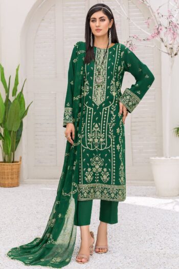 Mehr-O-Maah M-13 : Embroidered Slub Karandi 3PC