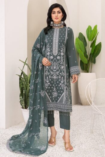 Mehr-O-Maah M-15 : Embroidered Slub Karandi 3PC
