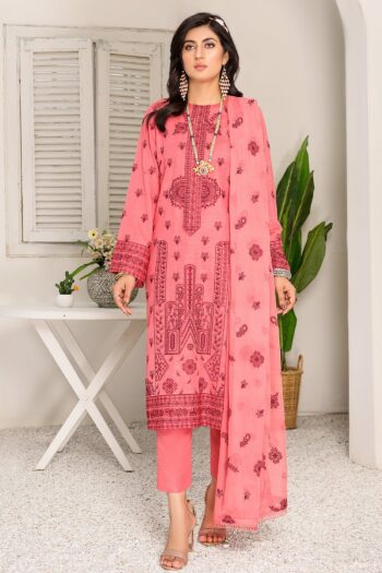 Mehr-O-Maah M-18 : Embroidered Slub Karandi 3PC