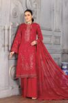 Qalb D-21 : Embroidered Lawn Doria 3pc