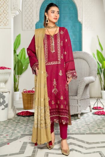 Rawayat R-07 : Embroidered Slub Karandi 3PC