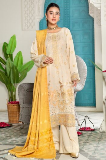 Rawayat R-08 : Embroidered Slub Karandi 3PC