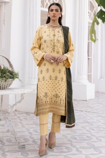 Saffron SA-10 : Embroidered Dhanak 3PC