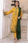 Saffron SA-11 : Embroidered Dhanak 3PC