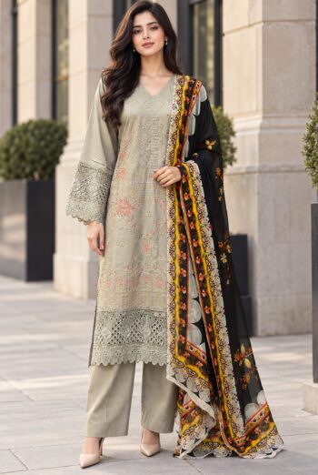 Sarang S-35 : Embroidered Karandi 3PC