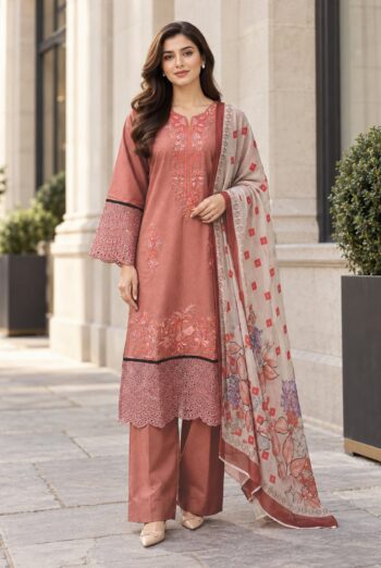 Sarang S-37 : Embroidered Karandi 3PC