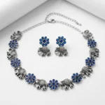 Silver Elephant Necklace Set