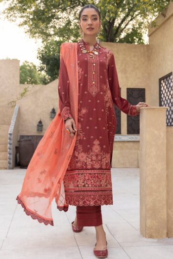 Tassawur TA-08 : Embroidered Slub Karandi 3PC