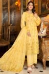 Tehzeeb T-21 : Embroidered Slub Karandi 3PC