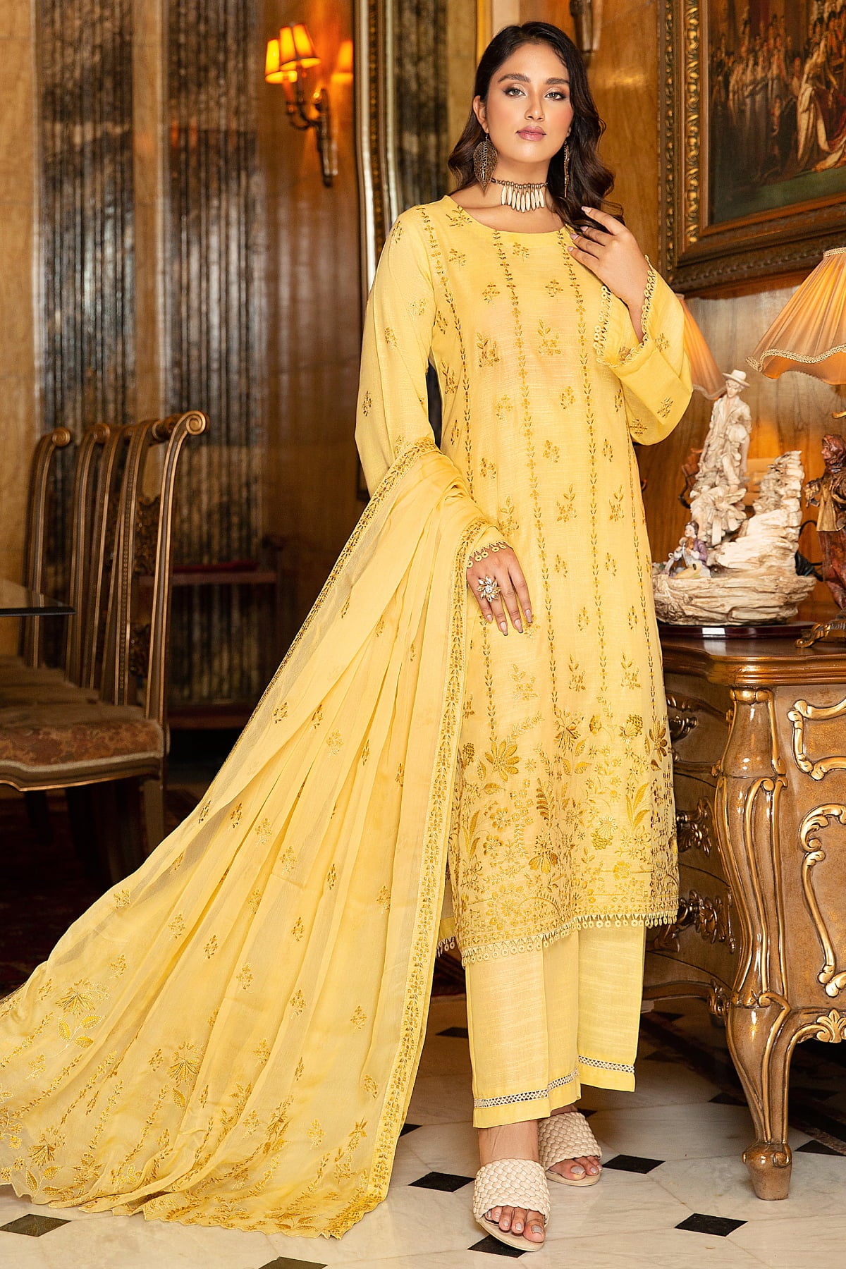 Tehzeeb-T-21-Unstitched-Embroidered-Slub-Karandi-3PC-Kleren-28646714769591