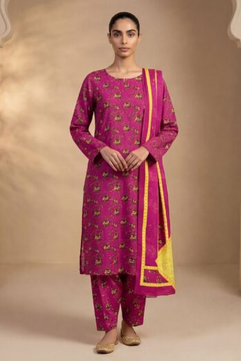 Vasl D-37 : Printed Lawn 3PC