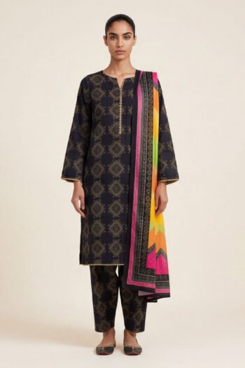 Vasl D-39 : Printed Lawn 3PC