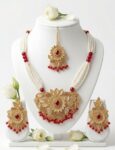 Luxury Red & Gold Artificial Bridal Jewellery Set