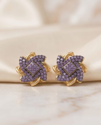 22K Gold Plated Purple Stone Studs