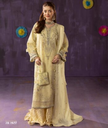 BUTTER YELLOW THREE PIECE STITCHED