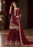 Rang-o-Noor ? Laal Anmol Maroon Festive Gharara
